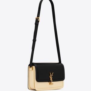 Saint Laurent Solferino Medium Satchel In Box Leather- Two Tones
